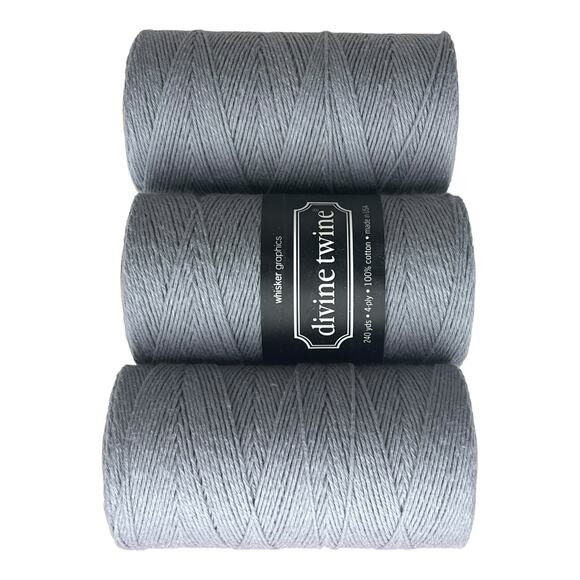 NEW (3) Divine Bakers Twine 100% Cotton 240 Yards, 4 PLY Gray Silver String NWT - Picture 3 of 5